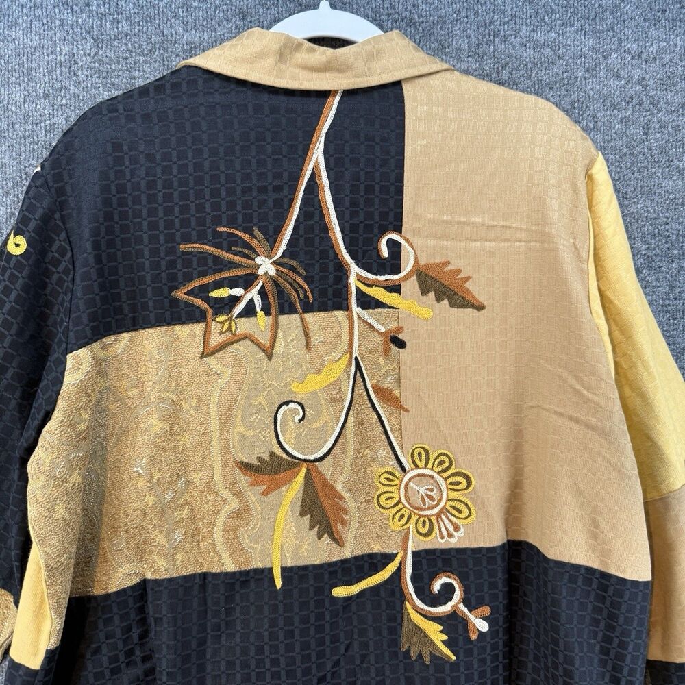 Vintage Indigo Moon Jacket Large Patchwork Button… - image 5